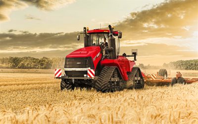 Case IH Steiger 620 Quadtrac, 4k, plowing field, 2022 tractors, agricultural machinery, red tractor, crawler tractors, tractor in the field, agricultural concepts, Case IH