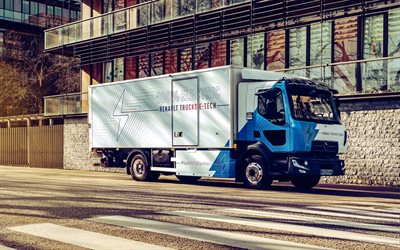 Renault D E-Tech, 4k, cargo transport, 2022 trucks, LKW, electric trucks, highway, trucks, Renault