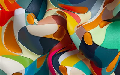 vagues 3d abstraites, 4k, formes géométriques, créatif, textures 3d, arrière plans ondulés abstraits, textures des vagues, contexte avec vagues, textures abstraites