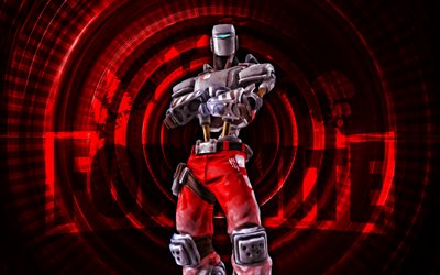 ziel fortnite, 4k, roter spiralhintergrund, fortnite, kreativ, aim haut, fortnite aim skin, ziel, fortnite charaktere