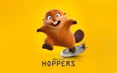 hopper, 4k, 2026, poster, film, mabel tanaka, werbematerialien, minimalismus, mabel tanaka protagonistin, piper curda, hoppers charaktere, fan kunst, hopper 2026, hoppers film