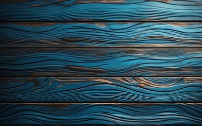 4k, textura de madeira azul, macro, tábuas de madeira horizontais, casca de árvore, rachaduras na madeira, texturas de madeira, fundo de madeira azul, textura de madeira horizontal