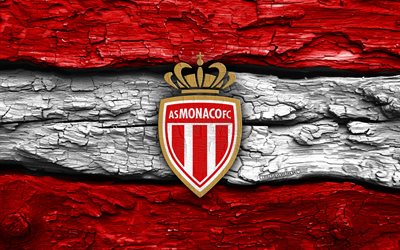 logotipo de madeira do as monaco, 4k, fundo de madeira branco vermelho, liga 1, futebol, logotipo do as mônaco, emblema do as mônaco, as mônaco, clube de futebol francês, mônaco fc