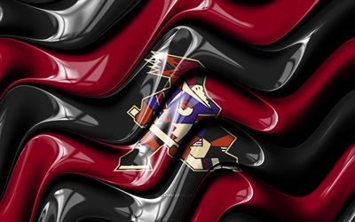 logotipo 3d de los correcaminos de tucson, 4k, ondas 3d granate negro, ahl, hockey, bandera de los correcaminos de tucson, creativo, logotipo de los correcaminos de tucson, emblema de los correcaminos de tucson, equipo de hockey americano, correcaminos de tucson