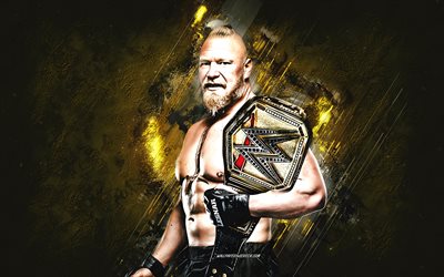brock lesnar, wwe, luchador americano, fondo de piedra dorada, campeón de la wwe, arte grunge, eeuu, lucha, brock edward lesnar, brock lesnar wwe, entretenimiento de lucha libre mundial