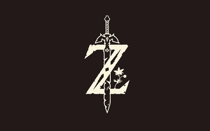 the legend of zelda, logo, 4k, mínimo