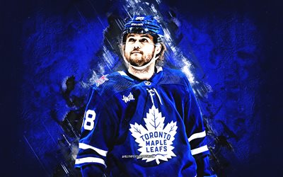 william nylander, toronto maple leafs, svensk hockeyspelare, blå stenbakgrund, grunge konst, nhl, usa, hockey, william nylander toronto maple leafs