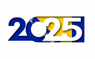 2025 bosnien och hercegovina, vit bakgrund, bosnien och hercegovina, minimal konst, 2025 bosnia och hercegovina  koncept, bosnien och hercegovina 2025, bosniens flagg och hercegovina