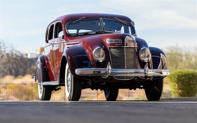 chrysler airflow tourring sedan, 4k, voitures rétro, voitures 1937, c 17, voitures américaines, chrysler