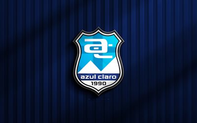 4k, logo 3d azul claro numazu, j3 league, fond 3d bleu, football, emblème azul claro numazu, logo azul claro numazu, azul claro numazu, club de football japonais, azul claro numazu fc
