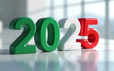 4k, 2025 इटली, 3 डी 2025 अंक, इटली का झंडा, इटली 2025 अवधारणाएं, रचनात्मक कला, इटली, 2025 अवधारणाएं