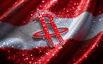 Houston Rockets diamonds logo, 4k, red and white diamonds background, NBA, gems art, Houston Rockets emblem, USA, Houston Rockets, basketball, Houston Rockets logo