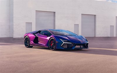 لامبورغيني ريفويلتو, 4k, منظر أمامي, الخارج, الأرجواني لامبورغيني ريفويلتو, سيارة خارقة, comhypercar, السيارات الرياضية الإيطالية, لامبورغيني