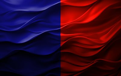 4k, Flag of Cagliari, cities of Italy, 3d Cagliari flag, Italy, Cagliari flag, 3d texture, Cagliari, Day of Cagliari, Italian national symbols, 3d art, Cagliari city flag