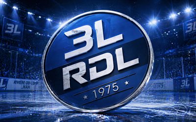 4k, リヴィエール デュ ルー 3l メタル ロゴ, スポットライト, アイスアリーナ, lnah, クリエイティブ, ホッケー, リヴィエール・デュ・ルー 3l ロゴ ロゴ, ホッケースタジアム, リヴィエール デュ ルー 3l 3d ロゴ, カナダのホッケーチーム, リヴィエール デュ ルー 3l