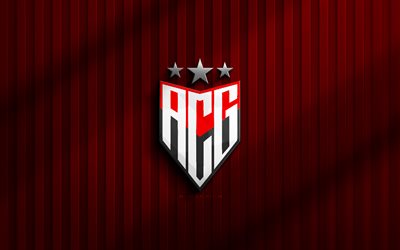 4k, atlético goianiense 3d logotipo, serie brasileña b, fondo 3d rojo, fútbol, atlético de emblema, logotipo del atlético de goianiense, atlético goianiense, fútbol americano, club de fútbol brasileño, atlético goianiense fc