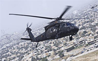 4k, sikorsky uh-60 black hawk, hdr, abd hava kuvvetleri, abd ordusu, askeri nakliye helikopteri, sikorsky aircraft, uçan helikopterler, uh-60 black hawk, sikorsky, uçak