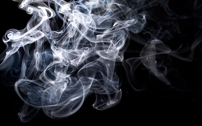 黒の背景に煙, 煙のテクスチャー, 煙, 煙の背景, 火のない煙