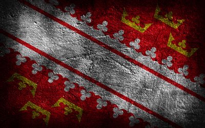 4k, Alsace flag, French province, stone texture, Flag of Alsace, stone background, Provinces of France, Day of Alsace, grunge art, Alsace province, French national symbols, Alsace, France