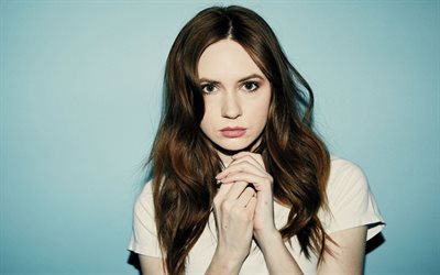 karen gillan, portrait, actrice écossaise, séance photo, robe beige, star hollywoodienne, actrices populaires