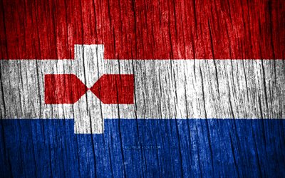 4k, 잔스타드의 국기, 잔스타드의 날, 네덜란드 도시, 나무 질감 깃발, 잔스타트 깃발, 네덜란드의 도시들, 잔스타드, 네덜란드