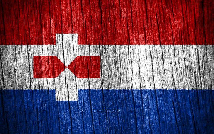 4k, zaanstad bayrağı, zaanstad günü, hollanda şehirleri, ahşap doku bayrakları, zaanstad, hollanda