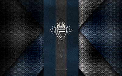 RC Celta de Vigo, La Liga, blue knitted texture, RC Celta de Vigo logo, Spanish football club, RC Celta de Vigo emblem, football, Vigo, Spain, Celta Vigo