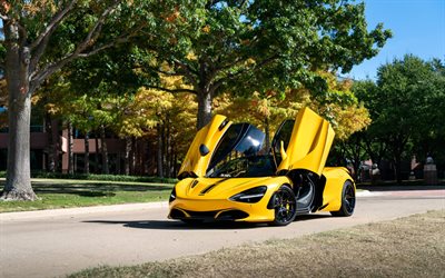 2022, McLaren 720S, front view, exterior, yellow supercar, yellow McLaren 720S, luxury cars, British sports cars, McLaren