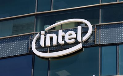 Intel logo, 4k, electronic device manufacturer, Intel emblem, white Intel 3d logo, American company, Intel