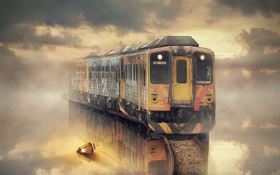 the flying dutchman, fog, rails, train