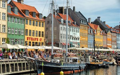 コペンハーゲン, 遊歩道, 漁船, デンマーク