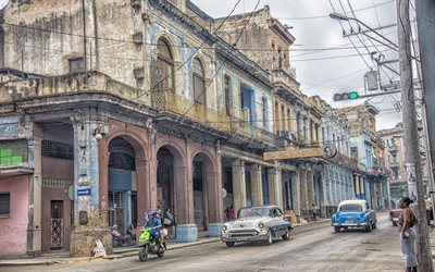 자동차, 거리, 아바나, 쿠바