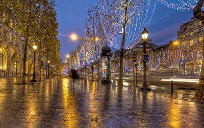 pavement, lights, paris, france
