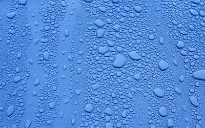 fondo azul, las gotas de agua, textura