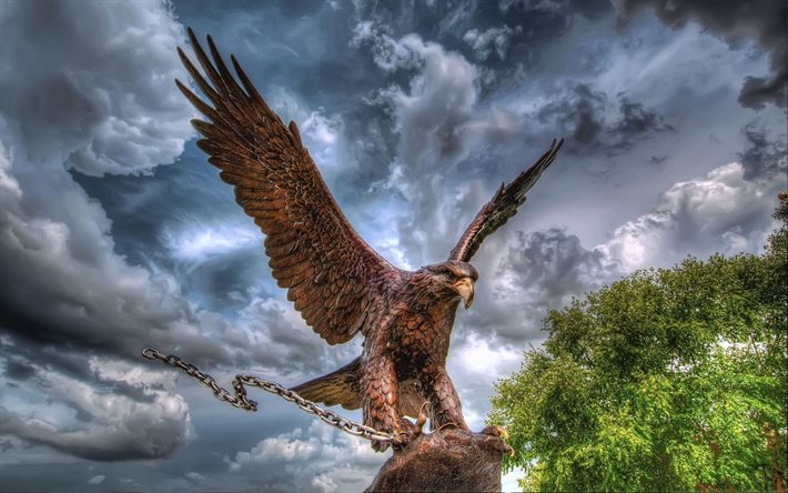 bronce pájaro, águila, robins air force base, warner robins, georgia