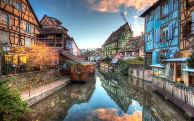 old quarter, the river loches, colmar, alsace, france