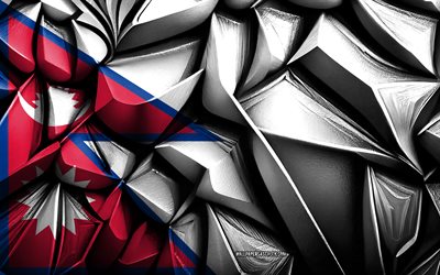 nepalflagg, 4k, 3d  kreativ struktur, nepal 3d  flagga, asien, nepalflagga, 3d  konst, nepal, asiatiska flaggor