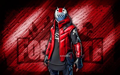 قرمزي x lord fortnite, 4k, خلفية قطرية حمراء, فن الجرونج, فورتنايت, العمل الفني, قرمزي x lord skin, شخصيات fortnite, قرمزي x lord, بشرة فورنيت قرمزي x lord