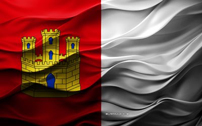 4k, drapeau de castilla la mancha, communautés espagnoles, 3d castilla la mancha flag, espagne, drapeau castilla la mancha, texture 3d, jour de castilla la mancha, symboles nationaux, art 3d, castilla la mancha
