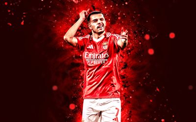 zeki amdouni, 4k, أضواء النيون الحمراء, benfica fc, primeira liga, لاعبي كرة القدم السويسريون, zeki amdouni 4k, كرة القدم, ليجا البرتغال, zeki amdouni benfica, sl benfica