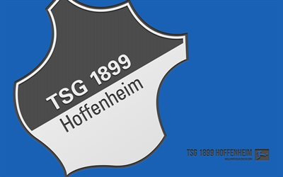 logotipo tsg hoffenheim, 4k, fundo azul, arte de carbono, tsg hoffenheim emblema, clube de futebol alemão, bundesliga, hoffenheim fc, alemanha, futebol, tsg hoffenheim