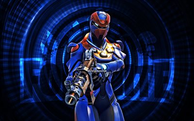 kriterium fortnite, 4k, blauer spiralhintergrund, fortnite, kreativ, kriterium haut, fortnite criterion skin, kriterium, fortnite  charaktere