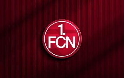 4k, FC Nurnberg 3D logo, 2 Bundesliga, maroon 3D background, soccer, FC Nurnberg emblem, FC Nurnberg logo, FC Nurnberg, football, german football club, Nurnberg FC
