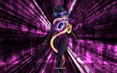 4k, luchador galáctico, fondo de rayos morados, diseño de luchador galáctico, luchador galáctico fortnite, arte abstracto, diseño de luchador de galaxias fortnite, personajes fortnite, fortnite, arte creativo