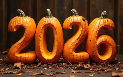 2026 mutlu yıllar, 2026 kabak numaraları, 2026 konseptleri, 2026 yeni yıl, hasat, kabaklar, mutlu yıllar 2026, ahşap arka plan