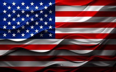4k, علم الولايات المتحدة الأمريكية, دول أمريكا الشمالية, 3d usa flag, أمريكا الشمالية, العلم الولايات المتحدة الأمريكية, الملمس ثلاثي الأبعاد, يوم الولايات المتحدة الأمريكية, رموز وطنية, الفن ثلاثي الأبعاد, الولايات المتحدة الأمريكية, العلم الأمريكي
