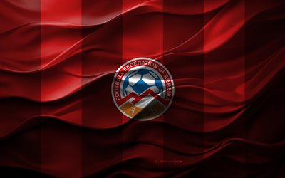 4k, logo della nazionale di calcio dell'armenia, sfondo 3d bianco rosso, europa, emblema della nazionale di calcio dell'armenia, bandiera della nazionale di calcio dell'armenia, struttura 3d, nazionale di calcio dell'armenia, calcio, armenia