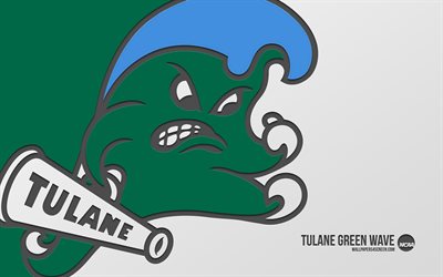 logo tulane onda verde, 4k, sfondo verde blu, arte del carbonio, ncaa, emblema dell'onda verde di tulane, squadra di football americano, usa, onda verde di tulane, football americano