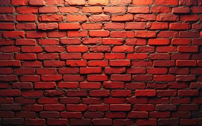 4k, muro di mattoni rossi, muratura, mattoni, sfondo di muro di mattoni, texture di pietra, mattoni rossi, muro di mattoni, sfondo di mattoni rossi