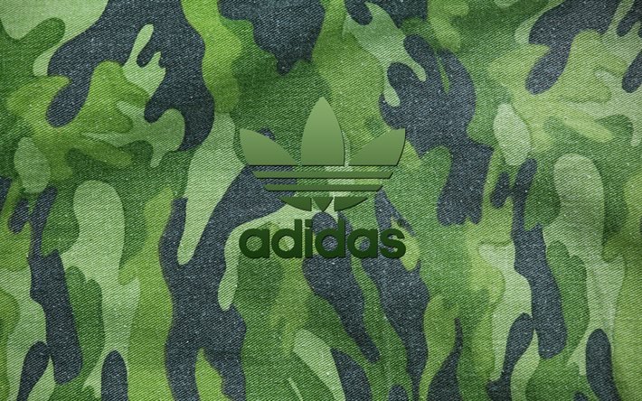 el camuflaje, el logotipo de adidas, militar, camuflaje de verano